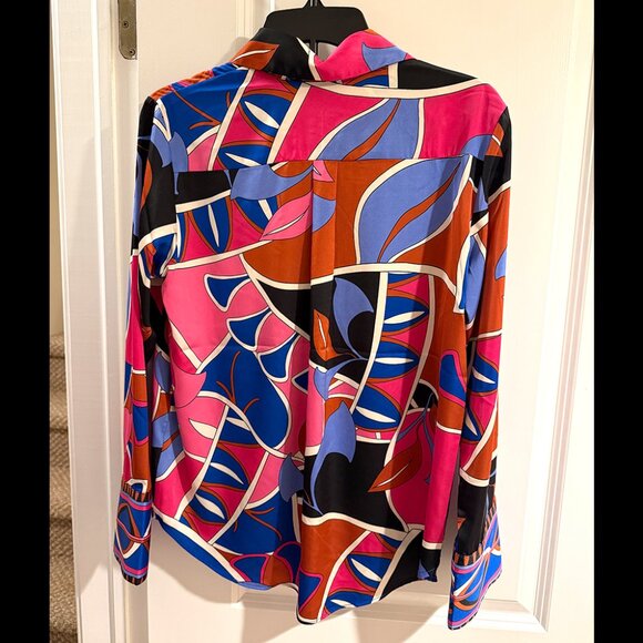 Maison d' Amélie: Geometric Print Button Down Shirt - Size Small - Picture 2 of 6